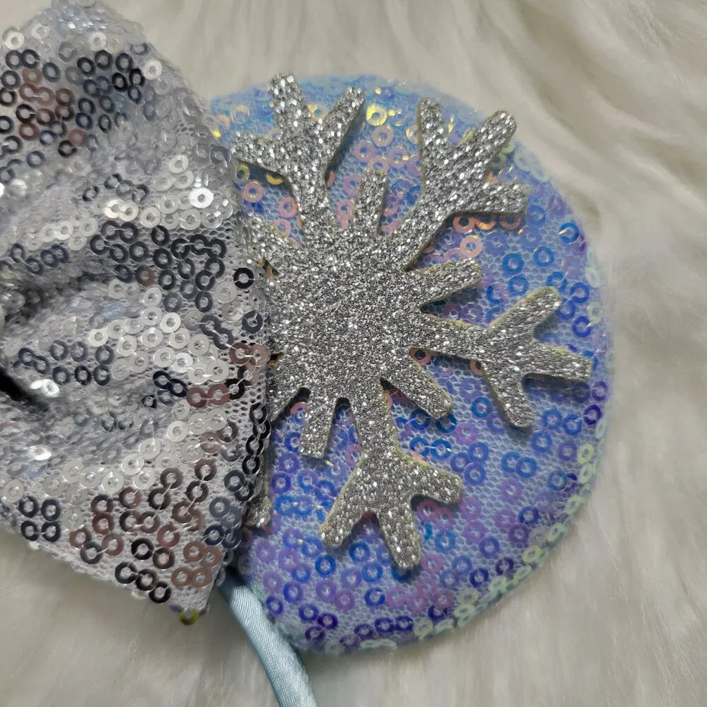 Minnie Mouse Snowflake Sequin Ears